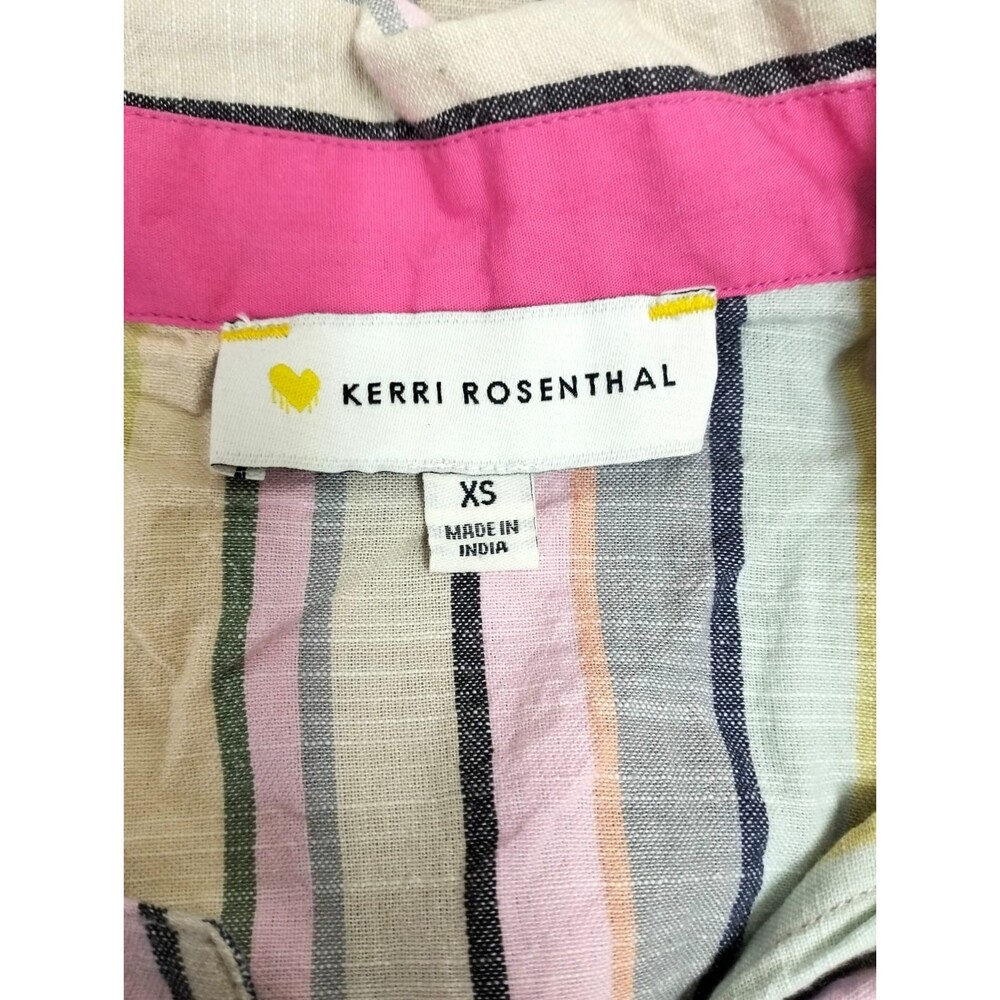 Kerri Rosenthal Sherri Stripe Shirt Blouse Top Buttondown Printed XS New 265029 - Picture 11 of 11